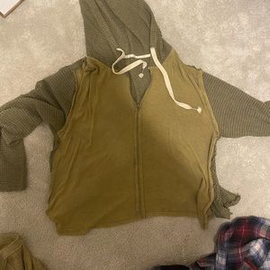 Float cropped zip up